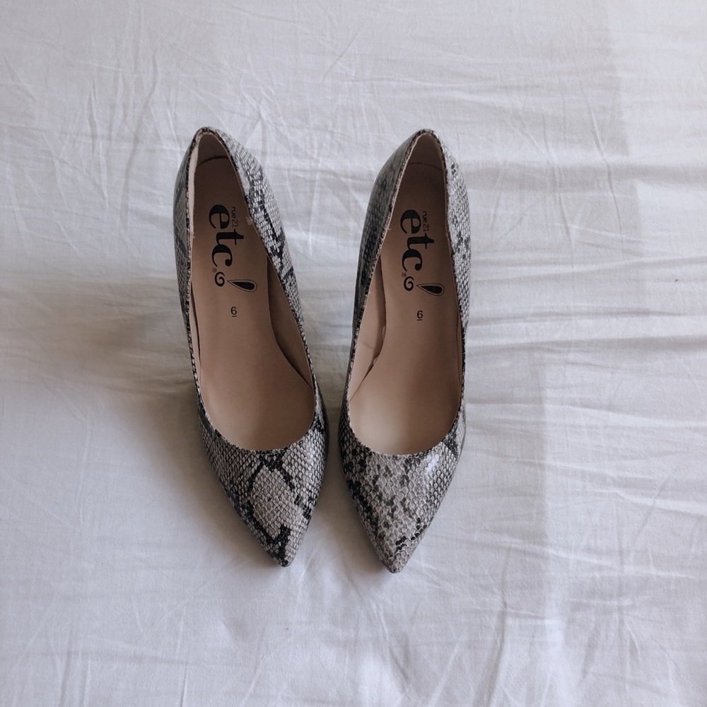 Snake print heels